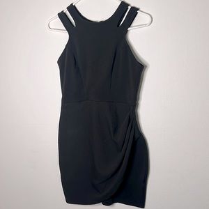 Davi & Dani Mini Bodycon Black Dress | Size S